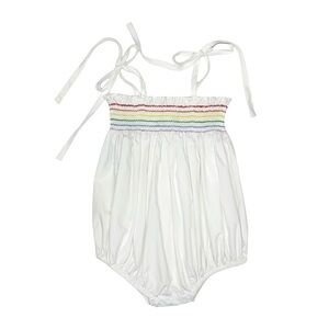 Remember Nguyen Vivian Smocked Tie Shoulder‎ Bubble- Rainbow